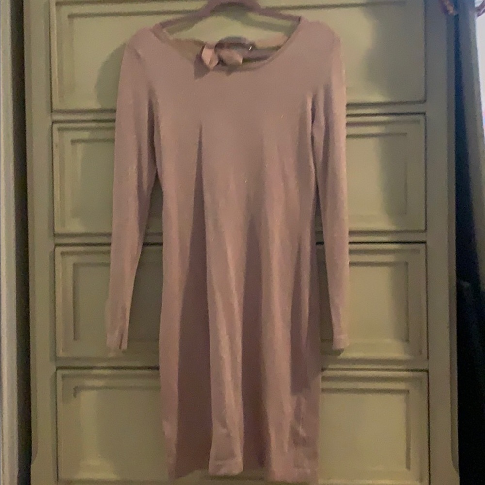 Sparkly pink long-sleeve party dress